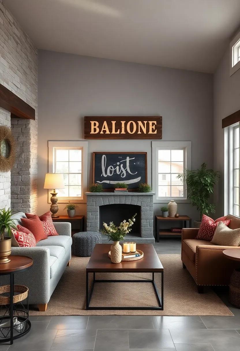 Seasonal​ Decor Inspiration Featuring Vintage ​signage in Living Room Settings