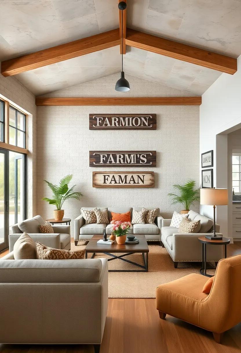 Mixing Modern and Vintage: A Balanced Approach to Farmhouse Signage Displays