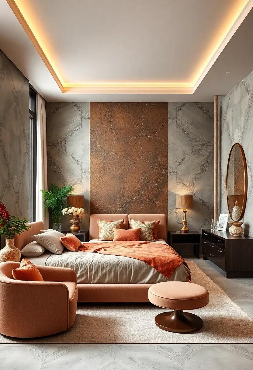 Elegant Art‌ Deco: Marry the glamour of Art Deco with contemporary design, ​featuring geometric ‌patterns and plush materials to create ‌a luxurious ⁣escape