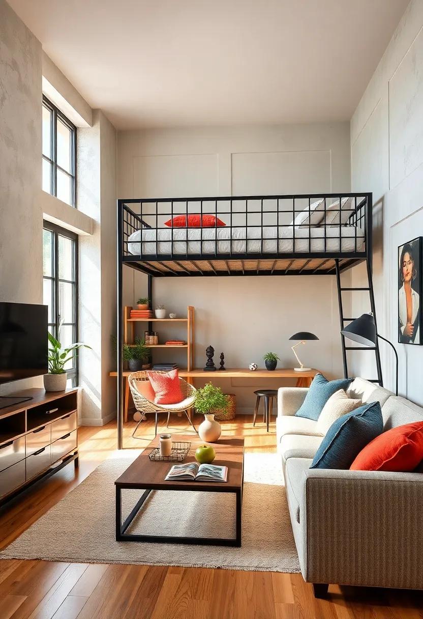 Industrial-style Loft‍ Bed: Maximize space in smaller⁤ rooms with an industrial-style loft ‌bed built from metal,⁣ allowing you to utilize the area below for a desk or cozy⁤ reading nook
