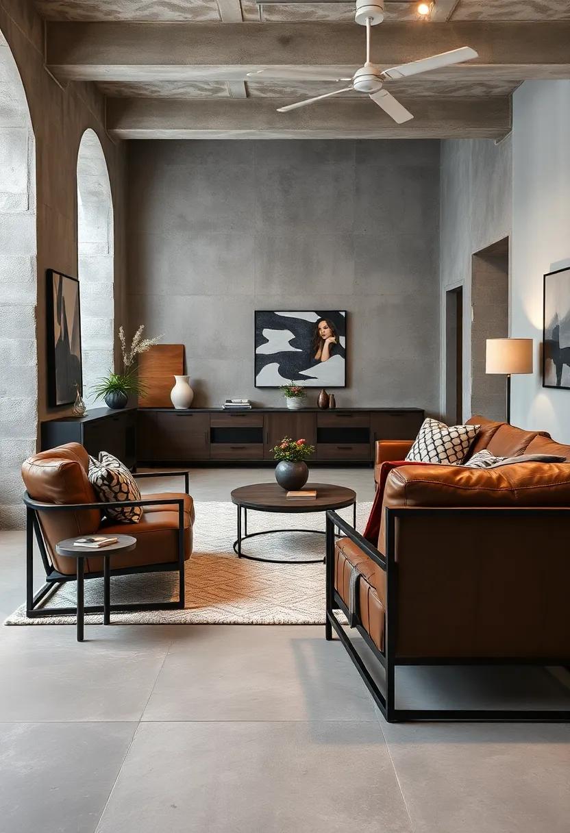 Metal and Leather Armchair: Sink into luxury with this⁢ combination ‌of metal framework and soft leather upholstery, offering both‍ comfort and ‌an‌ edgy aesthetic perfect for any living room