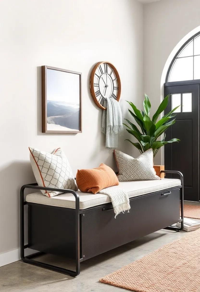 Steel Storage Bench: Combine seating and storage with ‍a sleek steel storage bench, ideal for entryways⁣ or mudrooms,‍ providing you with extra space ​for ⁣shoes, bags, or sports gear