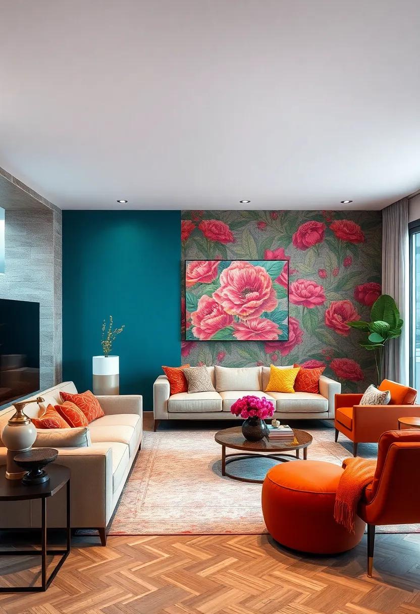 Bold Patterns: Use geometric ‌or floral wallpaper ‍in a strong color palette to spice up a single​ wall​ while keeping the rest neutral