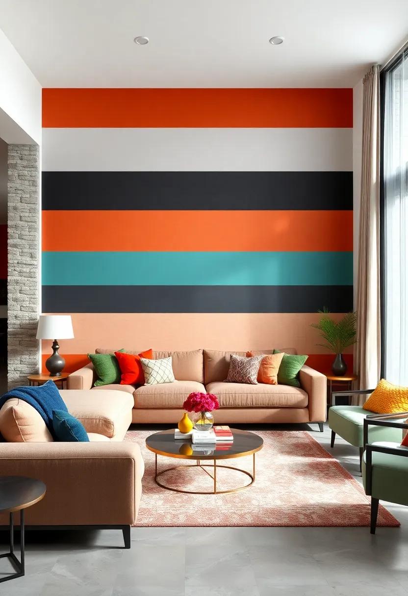 Striking⁣ stripes: Incorporate⁤ bold,horizontal or vertical stripes in contrasting colors to elongate or widen your space visually