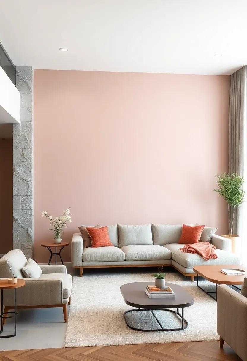 Understated Elegance: Go for a light blush pink against a muted taupe to achieve a delicate⁤ and subtle accent wall that feels ⁢fresh