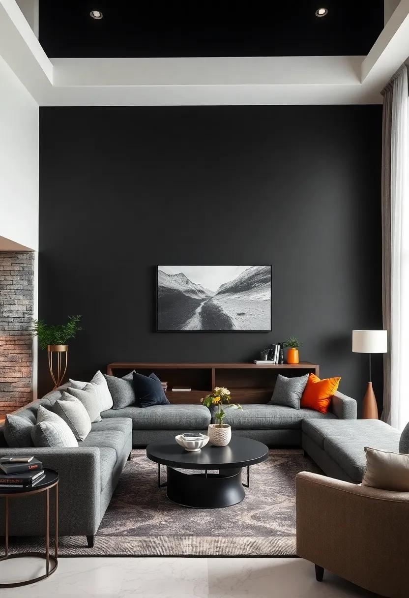 Dark and ‌Dramatic: Transform your space with charcoal black contrasted against ​a ⁤brilliant white for a‍ modern and sleek ‌aesthetic