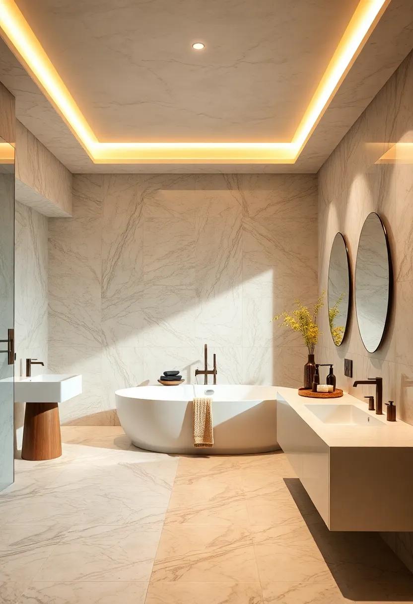 Use marble or high-quality stone tiles to create a luxurious feel underfoot and on the walls