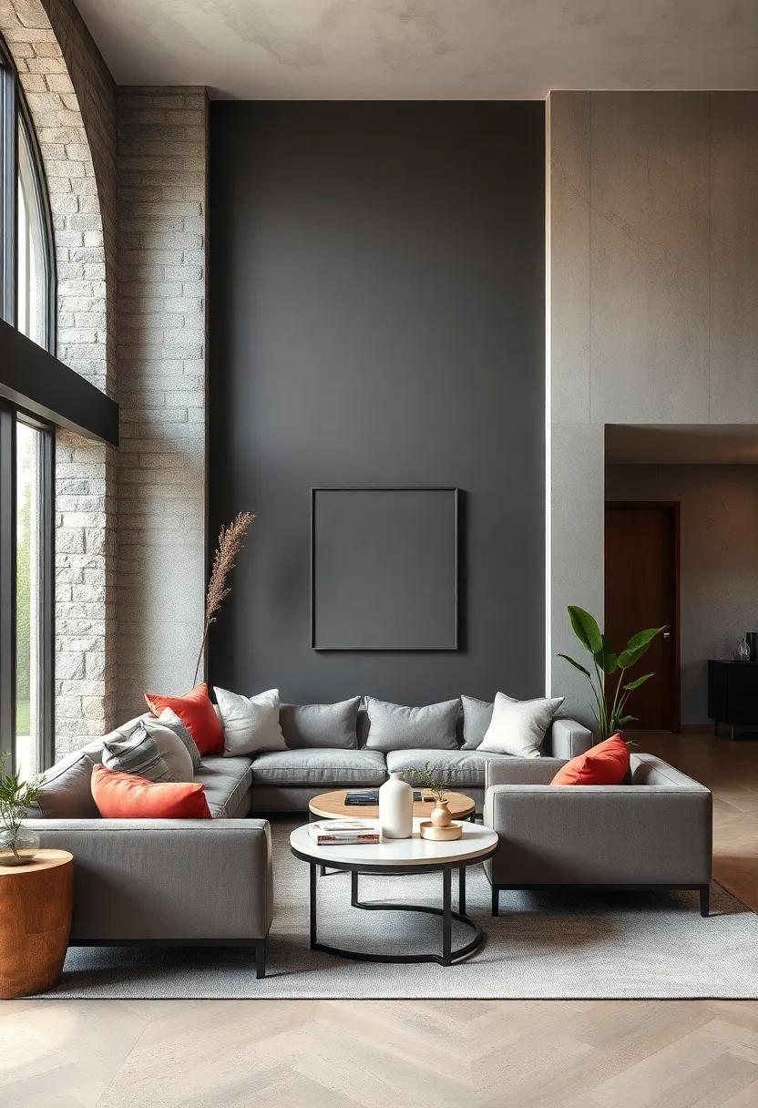 Embrace a Deep ⁢Gray Accent Wall: Transform a room by⁤ painting one wall ‍in a luxurious deep gray to ⁢create ‍a striking focal point that enhances the atmosphere