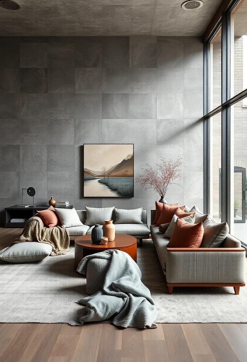 Layered Textiles:⁣ Use a combination of deep gray textiles,⁢ such⁣ as throw pillows and blankets, alongside soft rosewood hues to create ⁢depth and interest in ​your decor