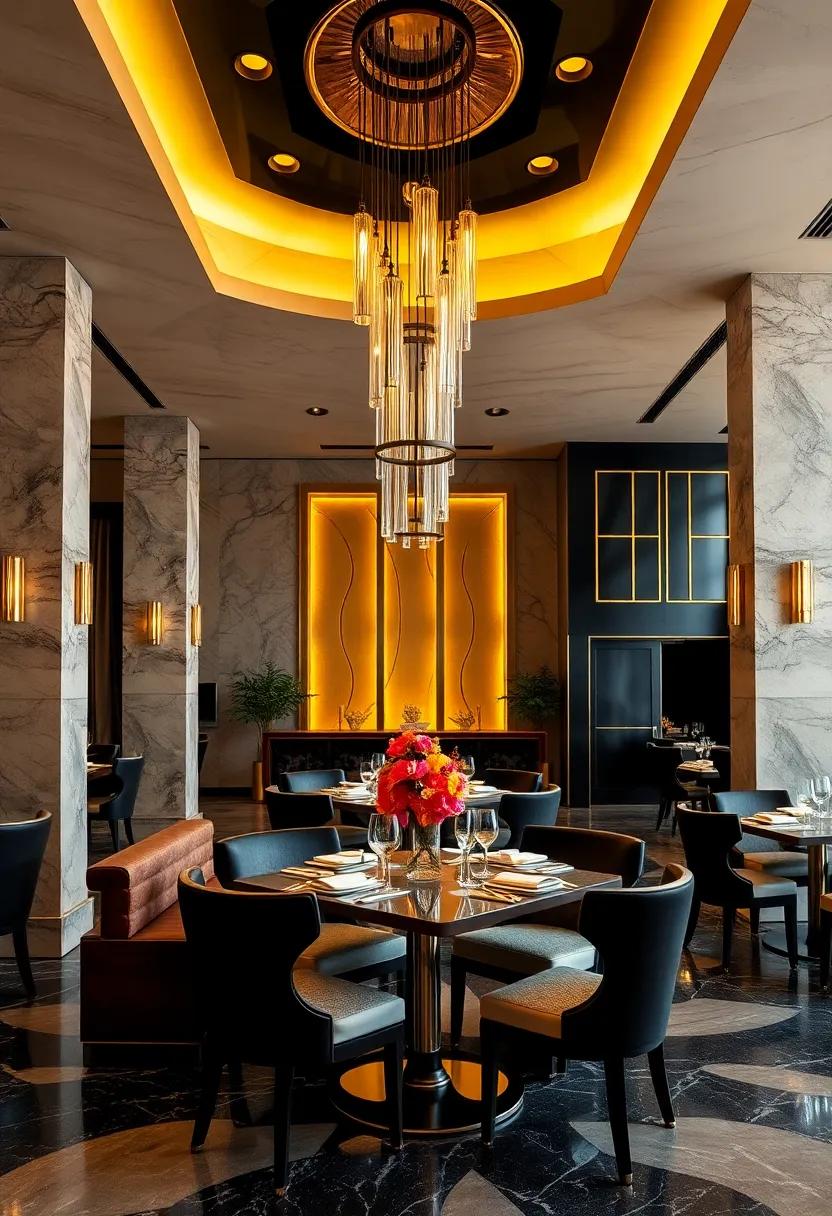 The Yaamava' Resort & Casino, California - Lavish black-and-gold restaurant interiors transport diners into a world of refined ⁣luxury and modern Art deco glamour