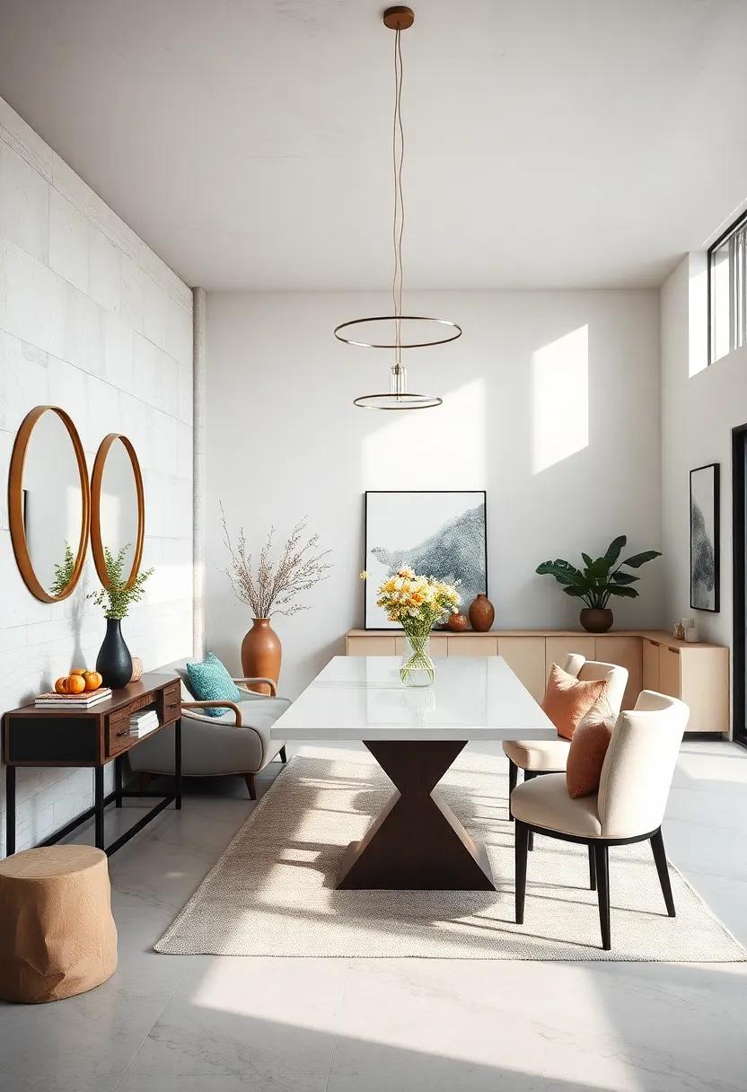 Statement Lighting: Install a unique ​pendant​ light⁢ fixture that draws the eye and adds an ⁢element of luxury,‌ serving as an artistic centerpiece ‌above ⁢the dining table