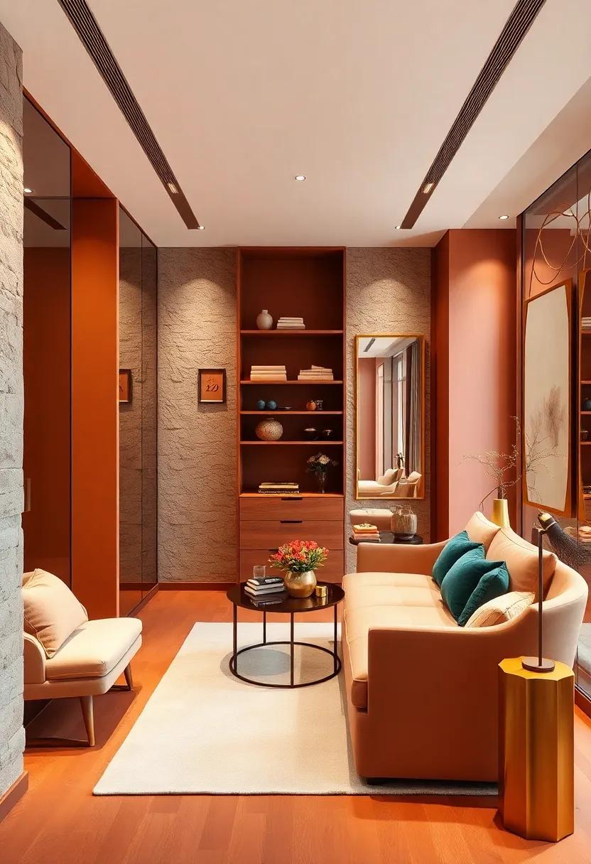 Embrace the⁣ Earthy ⁢Elegance: Opt for terracotta walls paired with ⁣gold ⁢accents to create ⁢a warm, inviting⁢ atmosphere ⁢that feels both luxurious ‌and grounded