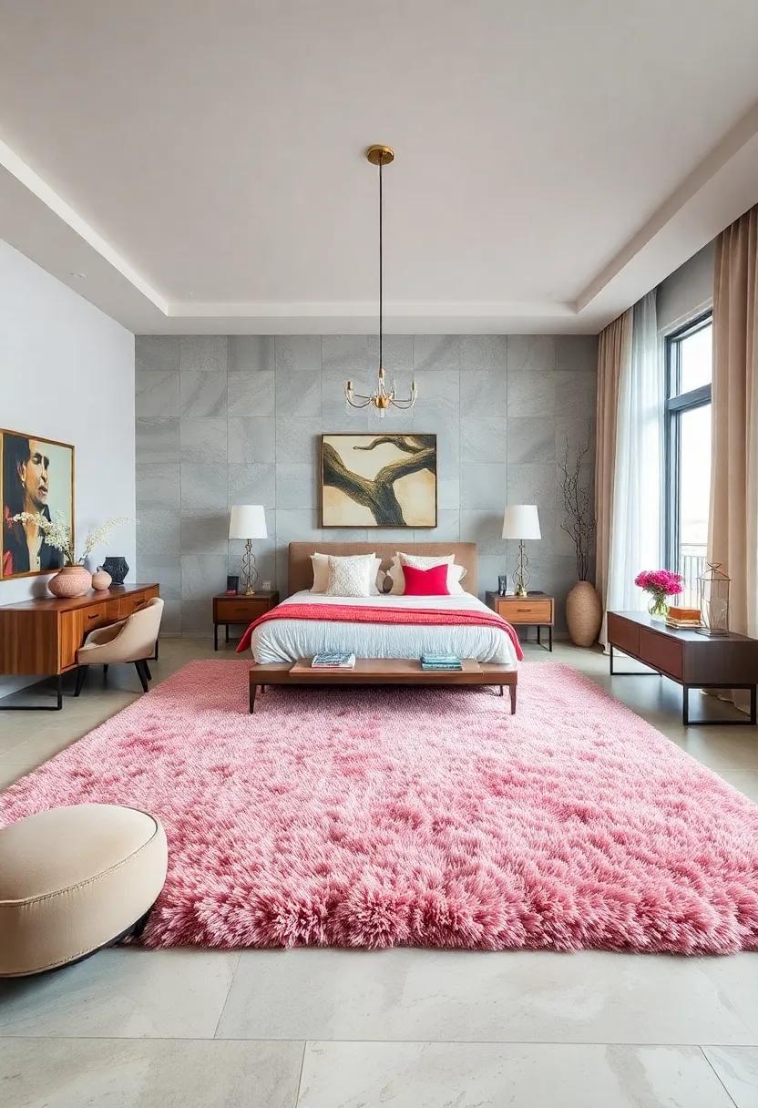 Dramatic ⁢Flair: Choose an oversized plush rug that makes a statement, drawing⁣ attention and creating a cozy atmosphere in⁤ your master⁣ retreat