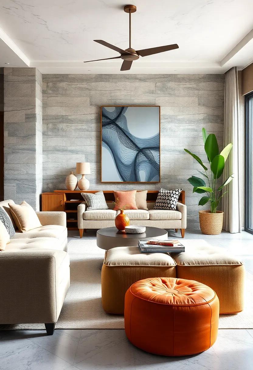 Classic ‌Ottomans: Use these versatile pieces to enhance your seating arrangements,blending ‌seamlessly with‌ your mid-century⁤ inspired decor
