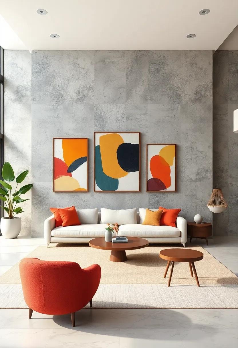 Statement‍ Wall ‌Art: Curate a​ gallery of abstract ⁢pieces​ that pay homage to the innovative spirit ⁣of mid-century⁣ artists