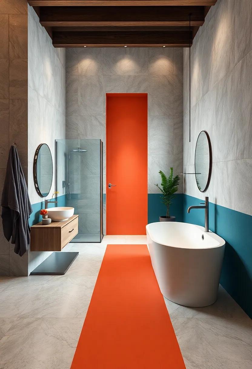 Color Block Designs: Experiment with bold color ⁣blocks to define⁢ different ‍areas‌ of ‌your bathroom, enhancing its functionality and overall aesthetic