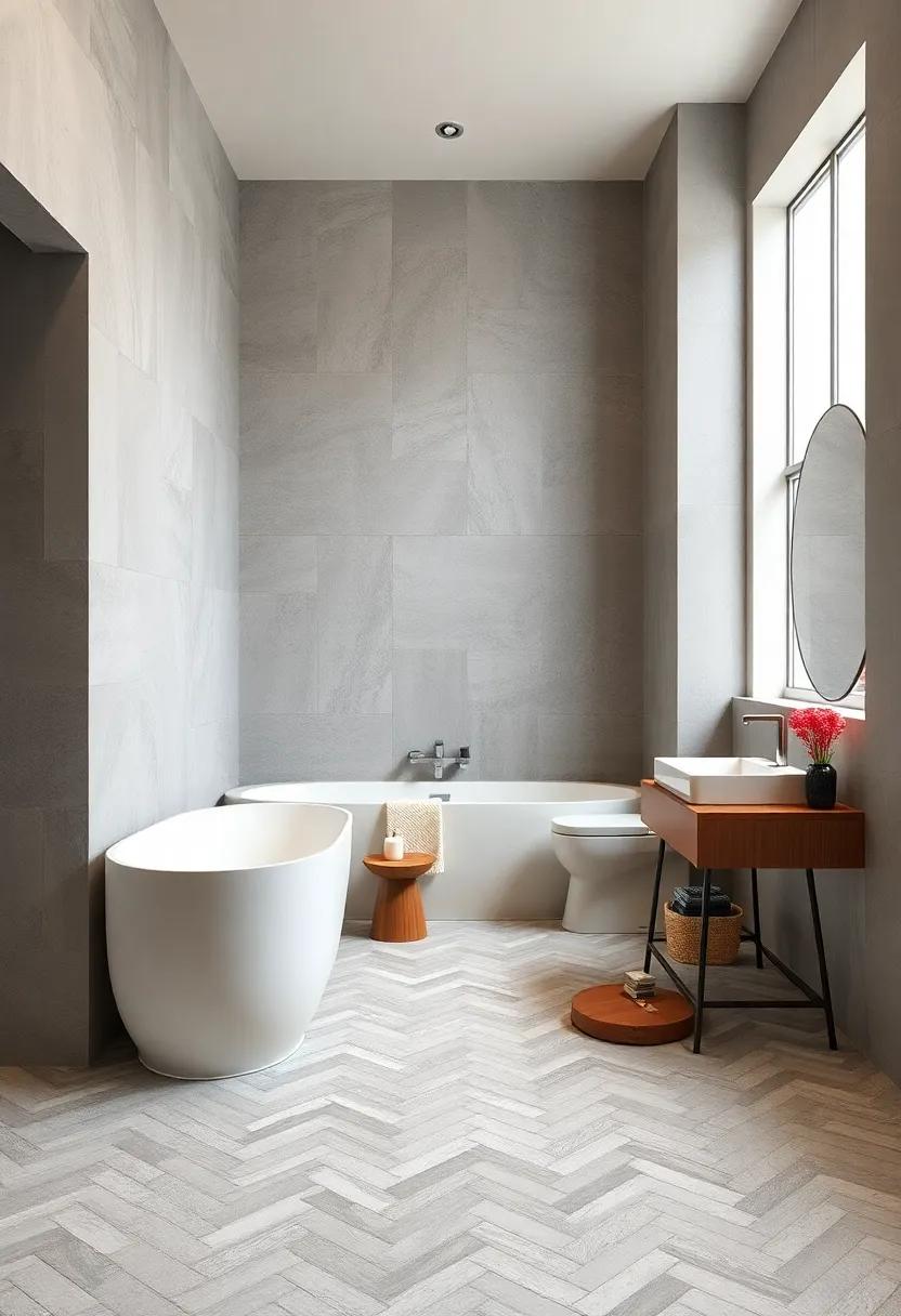 Classic Herringbone: To ​infuse sophistication into ‌your bathroom, arrange rectangular tiles⁤ in a herringbone pattern for​ a touch ⁢of elegance