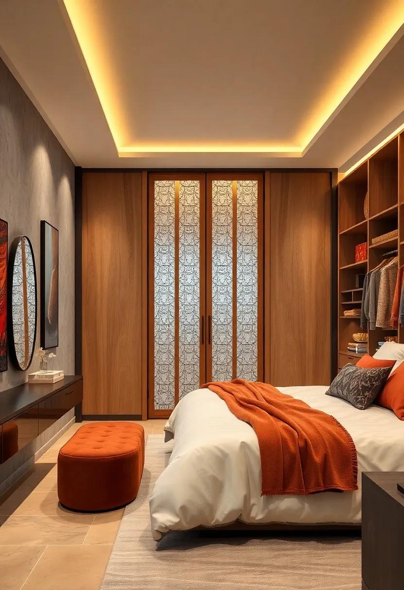 Artistic ​Closets: Choose a⁣ visually appealing design for closet doors, such as ⁤frosted glass or intricate wood patterns that become a work ⁣of⁢ art