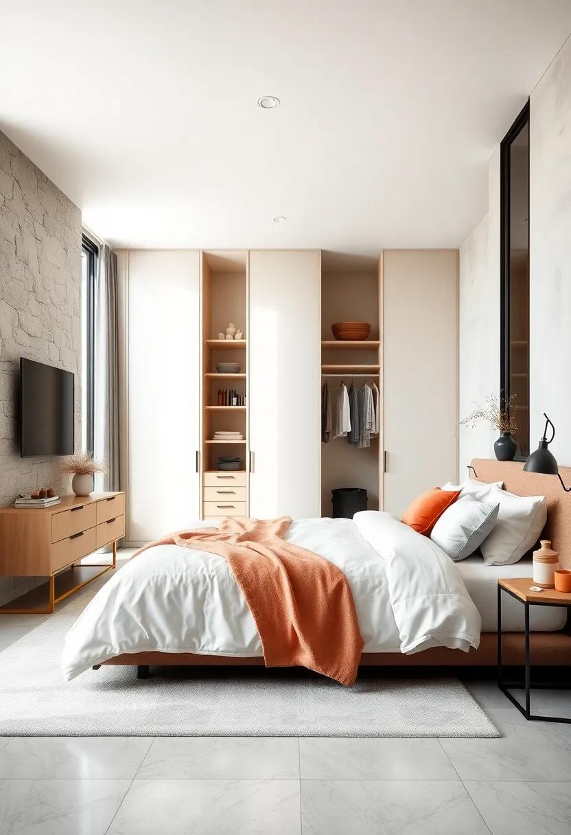 monochromatic ‌Palette:‍ Choose a neutral color scheme for ‍the walls ⁢and ⁤bedding‌ to​ create a ⁢calming‍ ambiance,⁣ allowing the closet to act as an accent