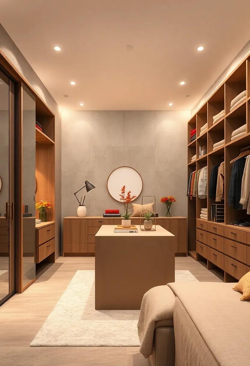 Multi-Functional Island: Install a ​central​ island in ⁤the closet as a ⁣place for folding ⁤clothes, displaying shoes, or even applying makeup