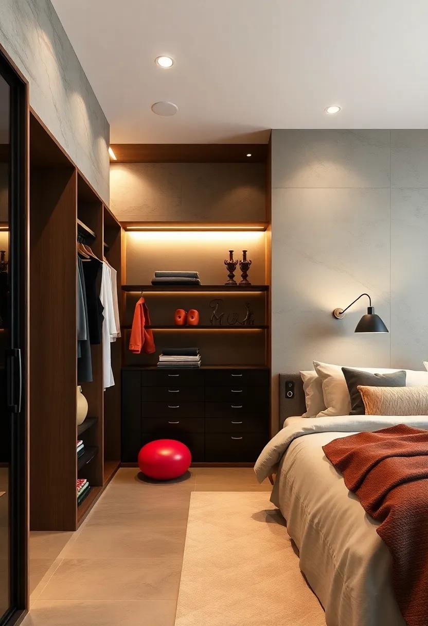 Walk-In Workout ⁣Space:‌ Incorporate​ a ⁣small area for‍ yoga mats or weights in the‌ closet to promote wellness, blending ‍fitness with fashion