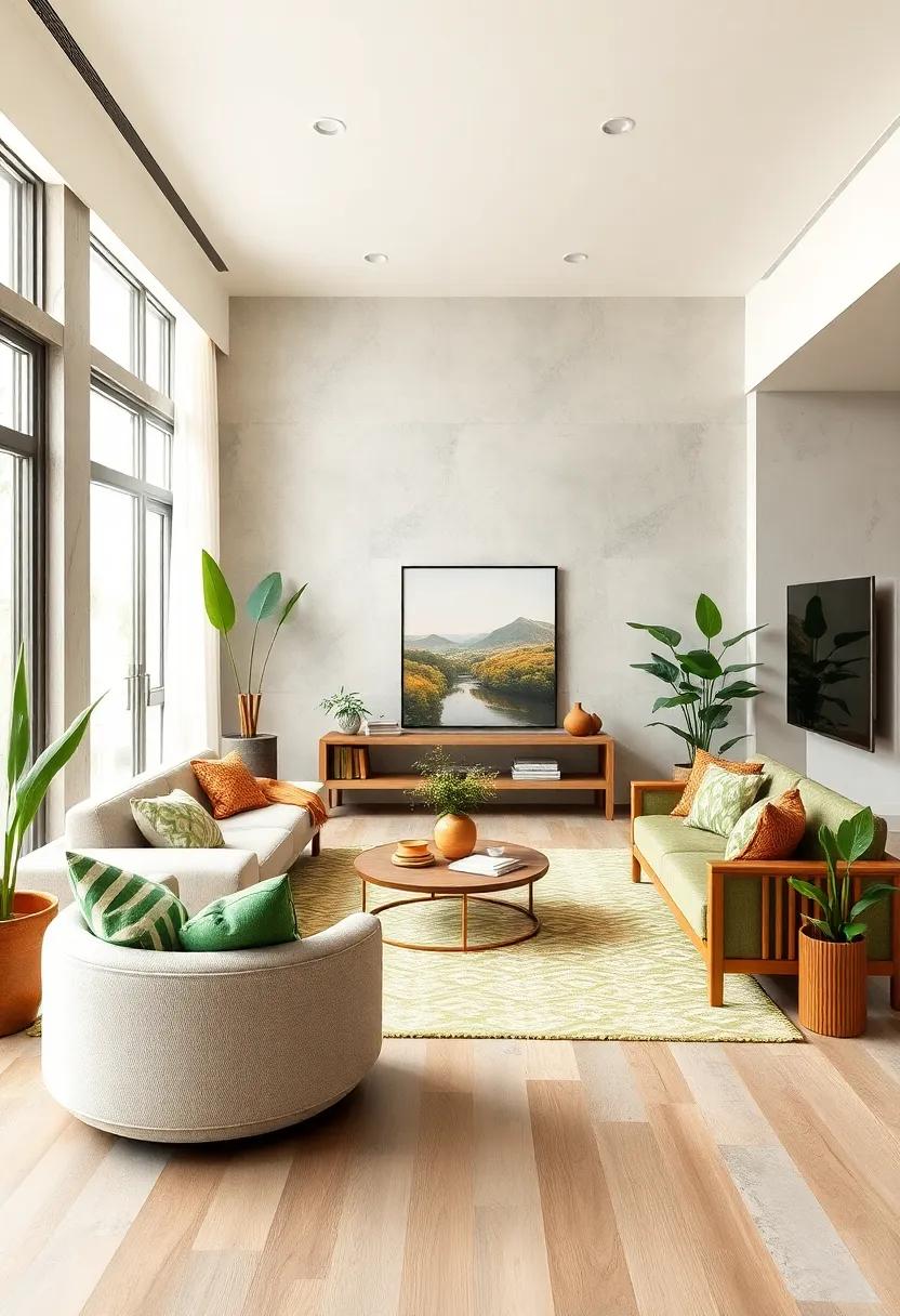 Accessorize with Bamboo: Utilize bamboo décor items for their durability and renewable properties, adding an exotic touch to your living room