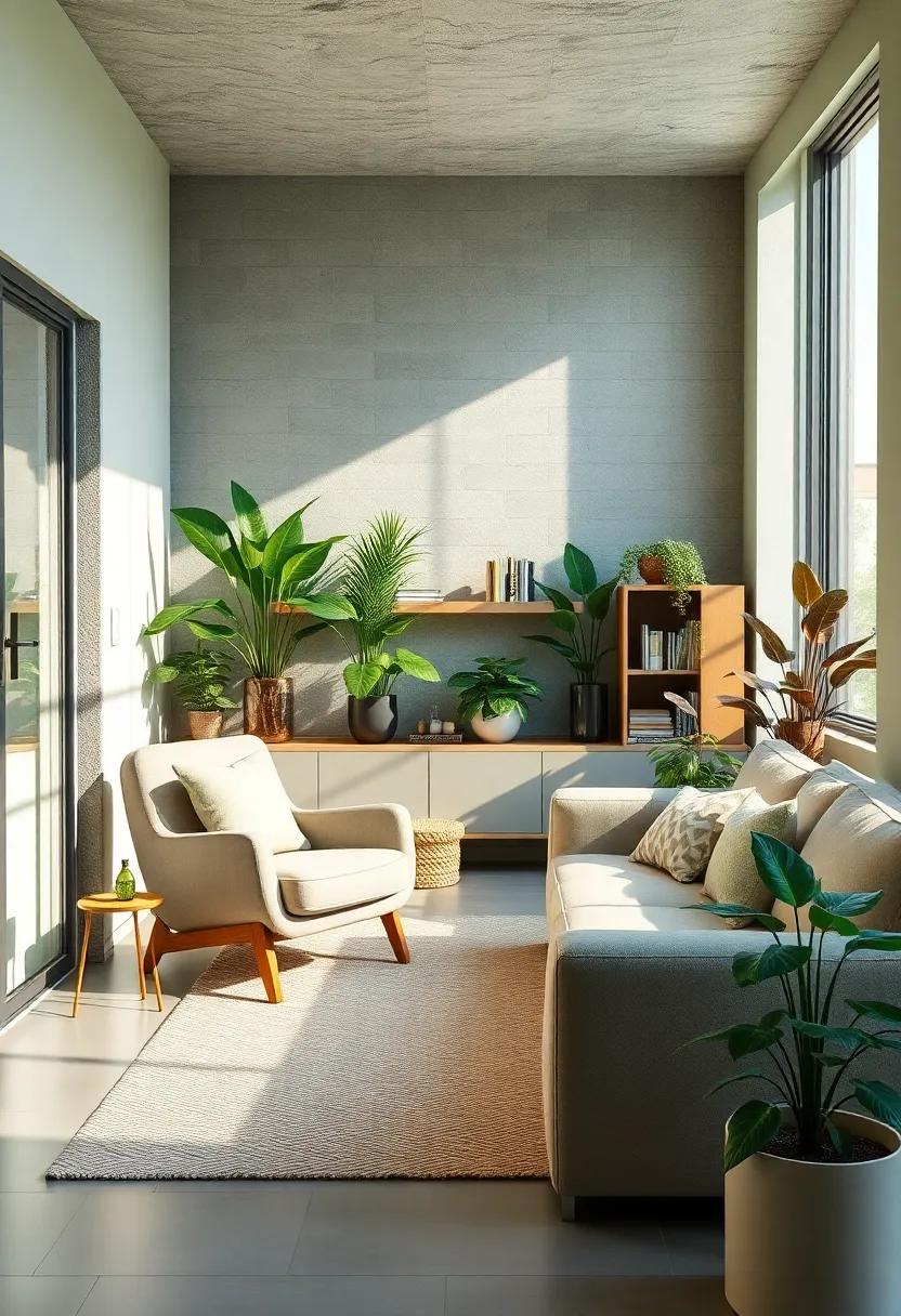 Create a Cozy Reading Nook: Designate a green corner with a comfortable chair, a bookshelf, and plenty of plants for a peaceful retreat