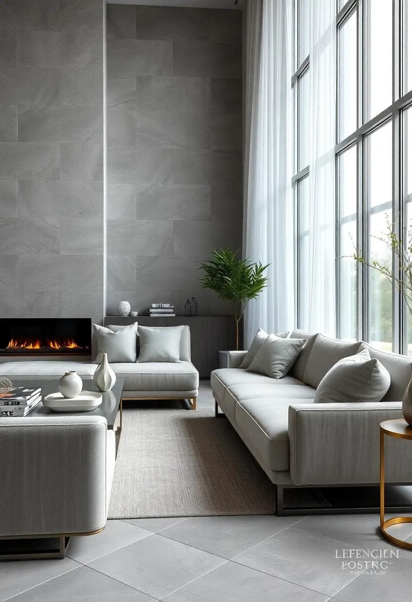 Layer Textures with Gray⁢ Throw ​Pillows and Silver Decorative Objects for ​Depth