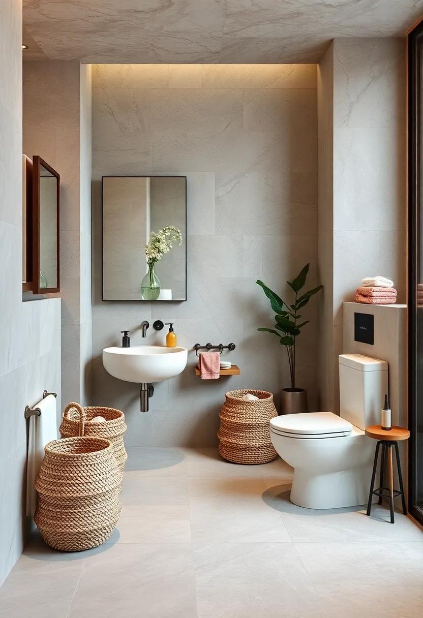 Coordinated Storage: Use baskets or containers in ⁤similar ⁢hues for organized,stylish storage of bathroom essentials