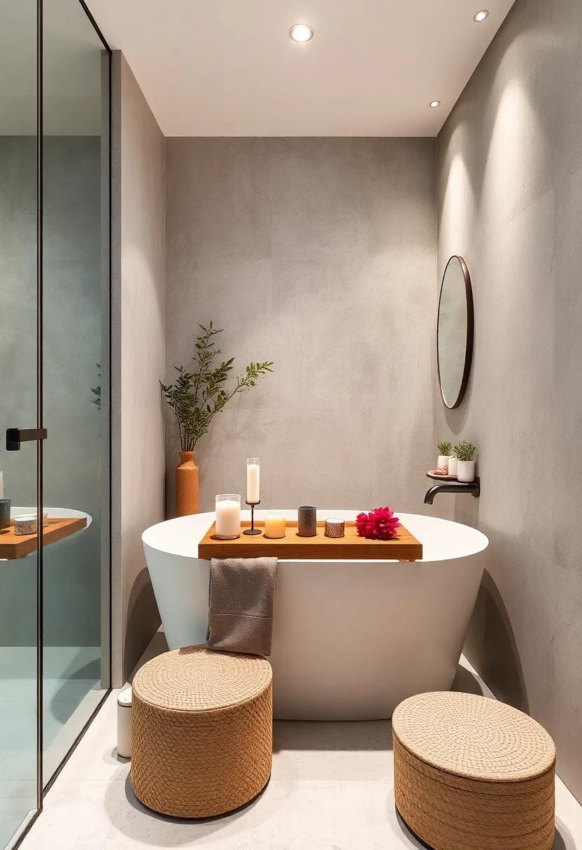Elegant⁤ Bath‍ Caddy: Add ​a wooden ‌or metal⁤ bath caddy for a chic ⁤touch, perfect for holding candles during bubble ​baths