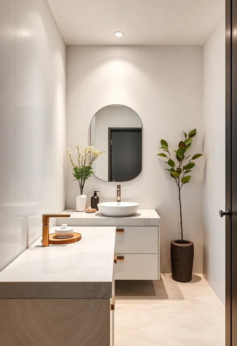Stone Countertops: Marble or quartz in ⁤soft grays and whites ‌provides both durability⁢ and beauty‍ to⁤ your sink ‌area