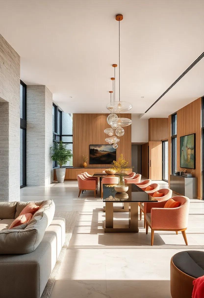 Floating Elements: Play with the idea of furniture that​ seems to float, such as glass ⁣tables and suspended light fixtures,⁢ for a modern and ‍airy⁤ dining ⁤room design