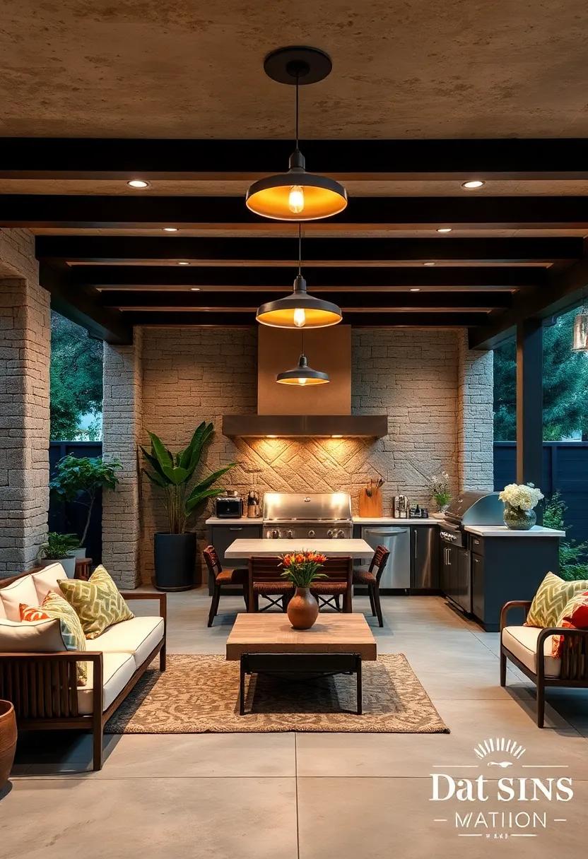 The Allure of⁣ Pendant Lighting Above Outdoor Prep Areas