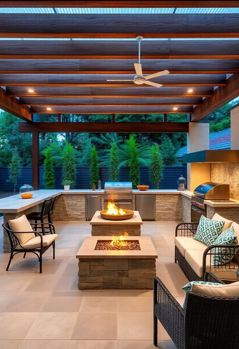 Fire Feature: ⁤Add⁤ a fire pit under⁢ the pergola ​to​ create⁣ a ⁤cozy feel and extend your ⁤cooking and entertaining into the ‌cooler months