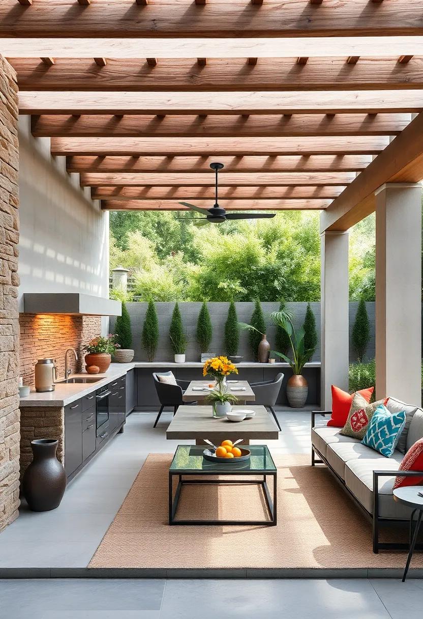 Functional‌ Dining:⁣ Incorporate a‌ built-in ‍dining‍ area under the ‌pergola,allowing ⁤dinner⁣ guests to enjoy alfresco meals while being sheltered
