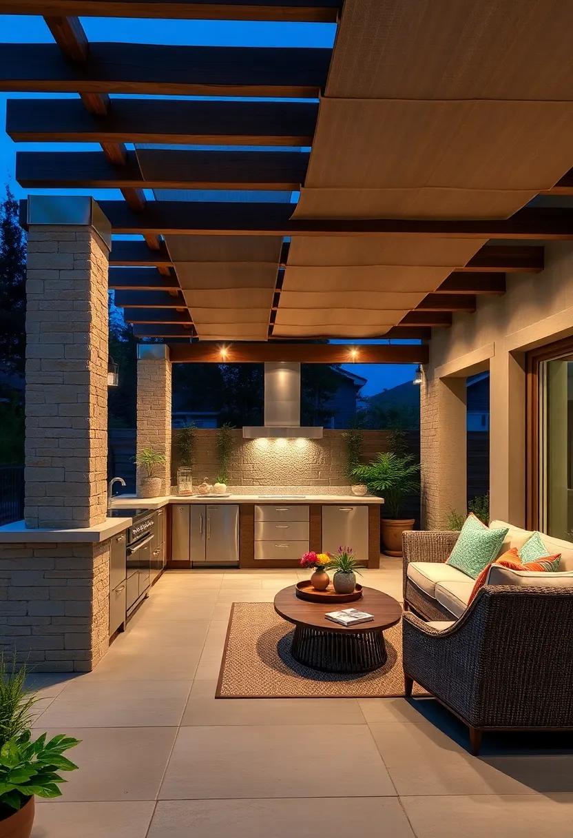 Integrated lighting: Install LED lights‍ within the pergola structure to illuminate ‌your kitchen space ​for ‌evening cooking ⁢and‌ entertaining