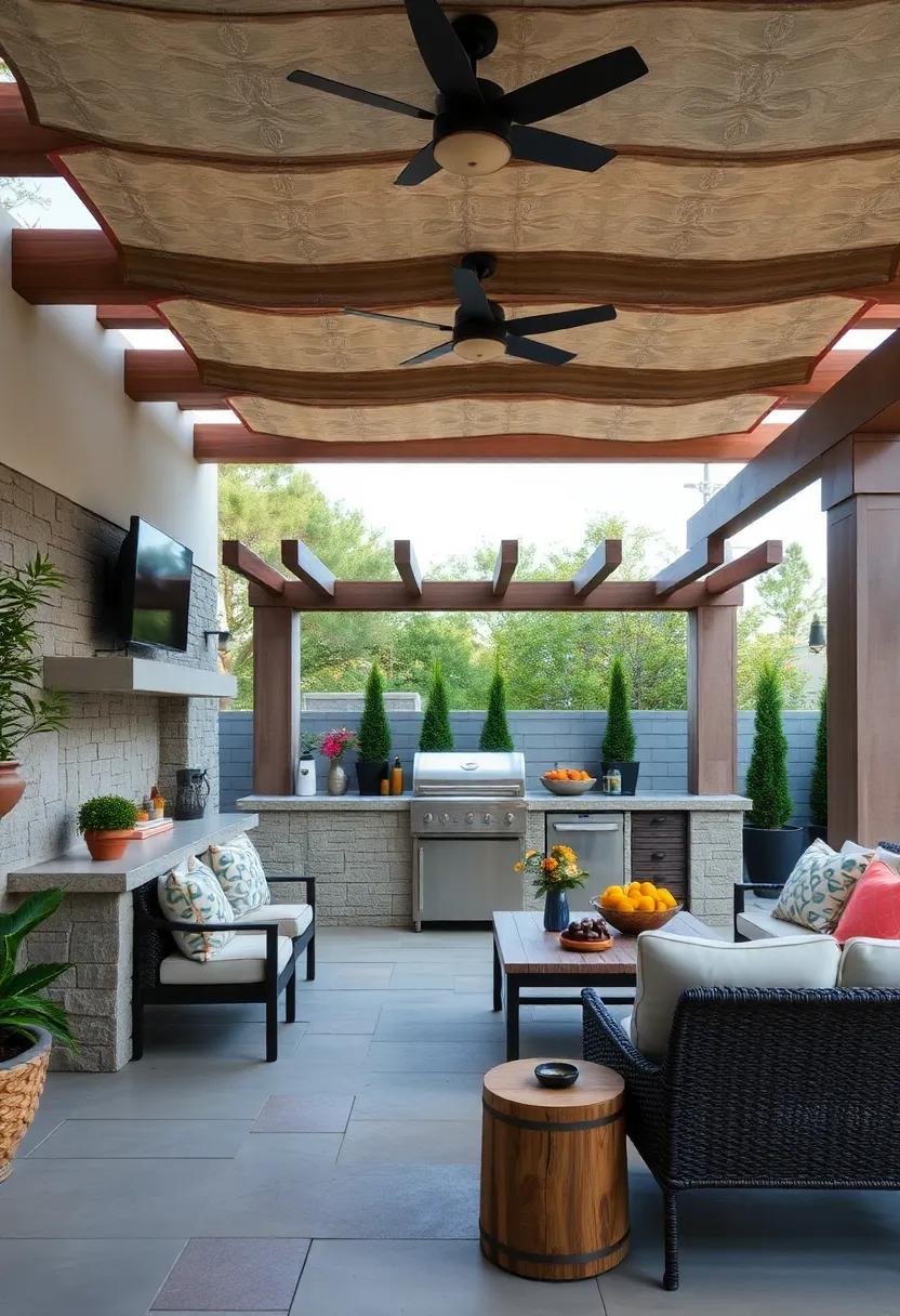 Playful Patterns: Use a patterned ‌fabric ​for ‌the ⁢pergola canopy to add whimsy​ and a ⁤sense of fun ​to ‌your outdoor⁣ culinary​ adventures