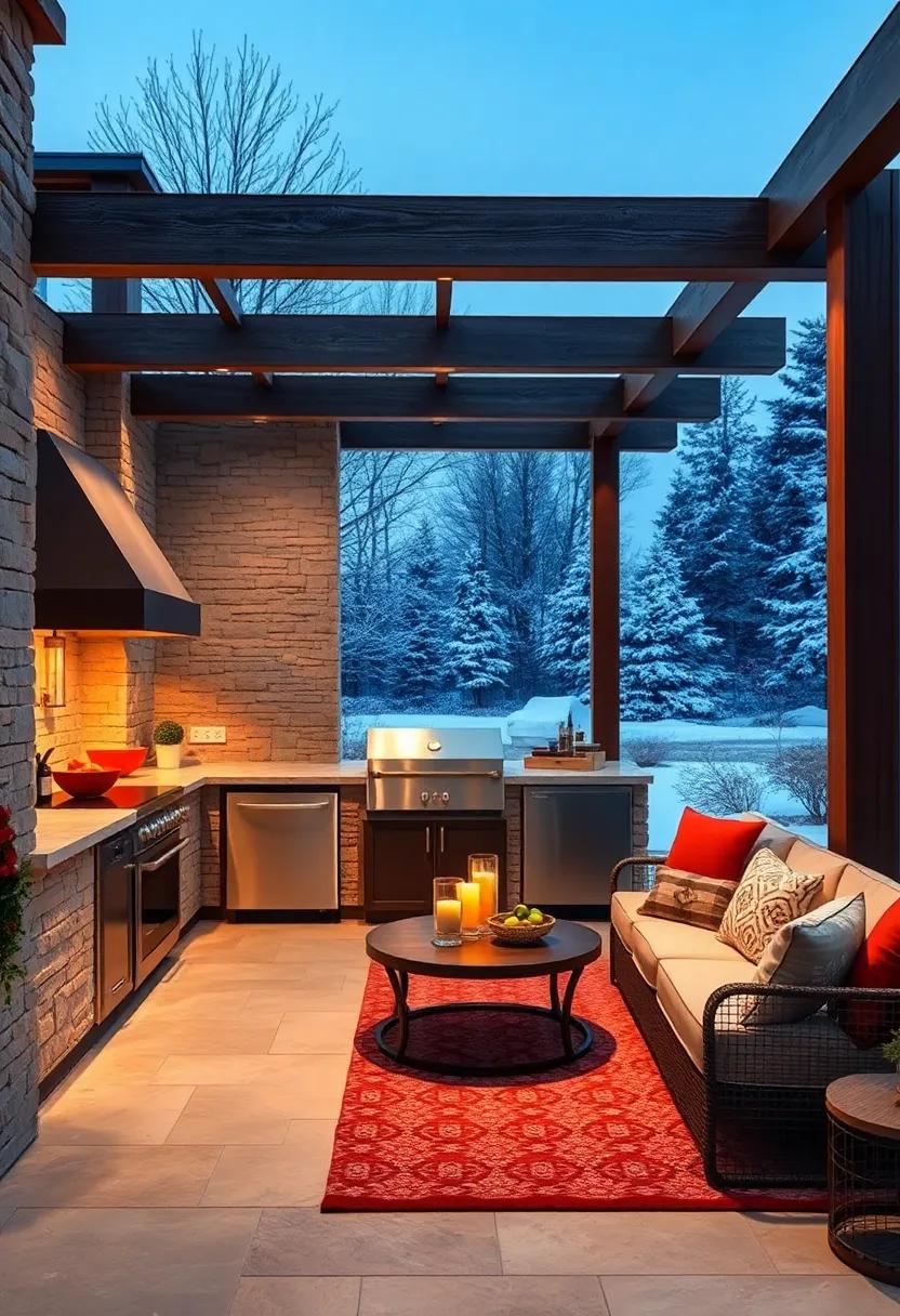 Wintry Wonderland: ⁤Enclose your ‌pergola with⁢ clear panels and heat‌ lamps, transforming it ​into a cozy winter ‌cooking ⁤space for cold months