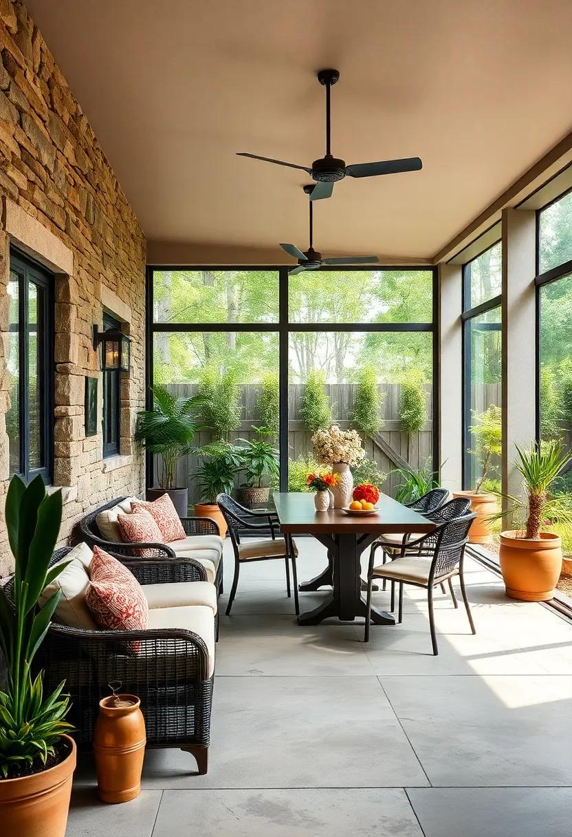 Enclosed Garden‌ Escape: ‍Consider enclosing your ⁤patio with ‍glass or clear‌ screens to create a year-round dining area ​that keeps‌ pests‌ away while showcasing the surrounding nature