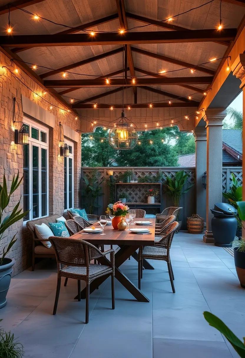 Festive String Lights: Hang twinkling fairy⁤ lights overhead‌ to⁢ create ⁣a magical⁣ atmosphere, perfect for evening⁣ gatherings and romantic dinners