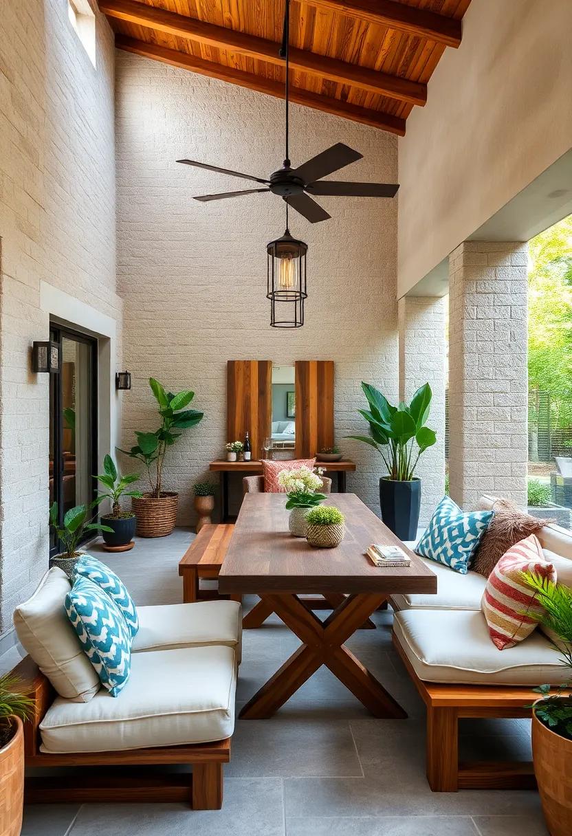 Natural Wooden Accents: Use ⁣reclaimed wood for tables or benches to blend seamlessly ‍with nature,⁤ enhancing ‍the ⁣rustic charm of your patio