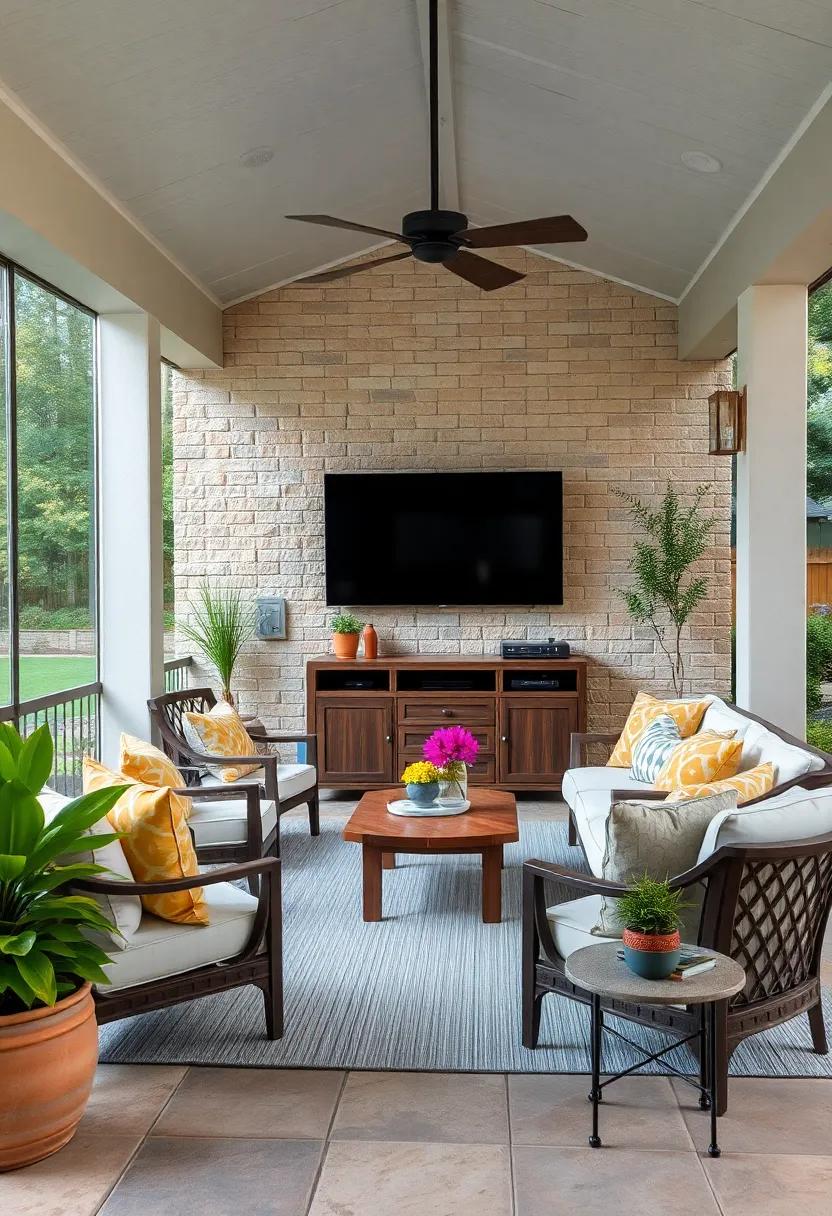 Outdoor TV Console: For entertainment enthusiasts, an outdoor TV console offers the perfect spot to watch movies or sports in your own oasis