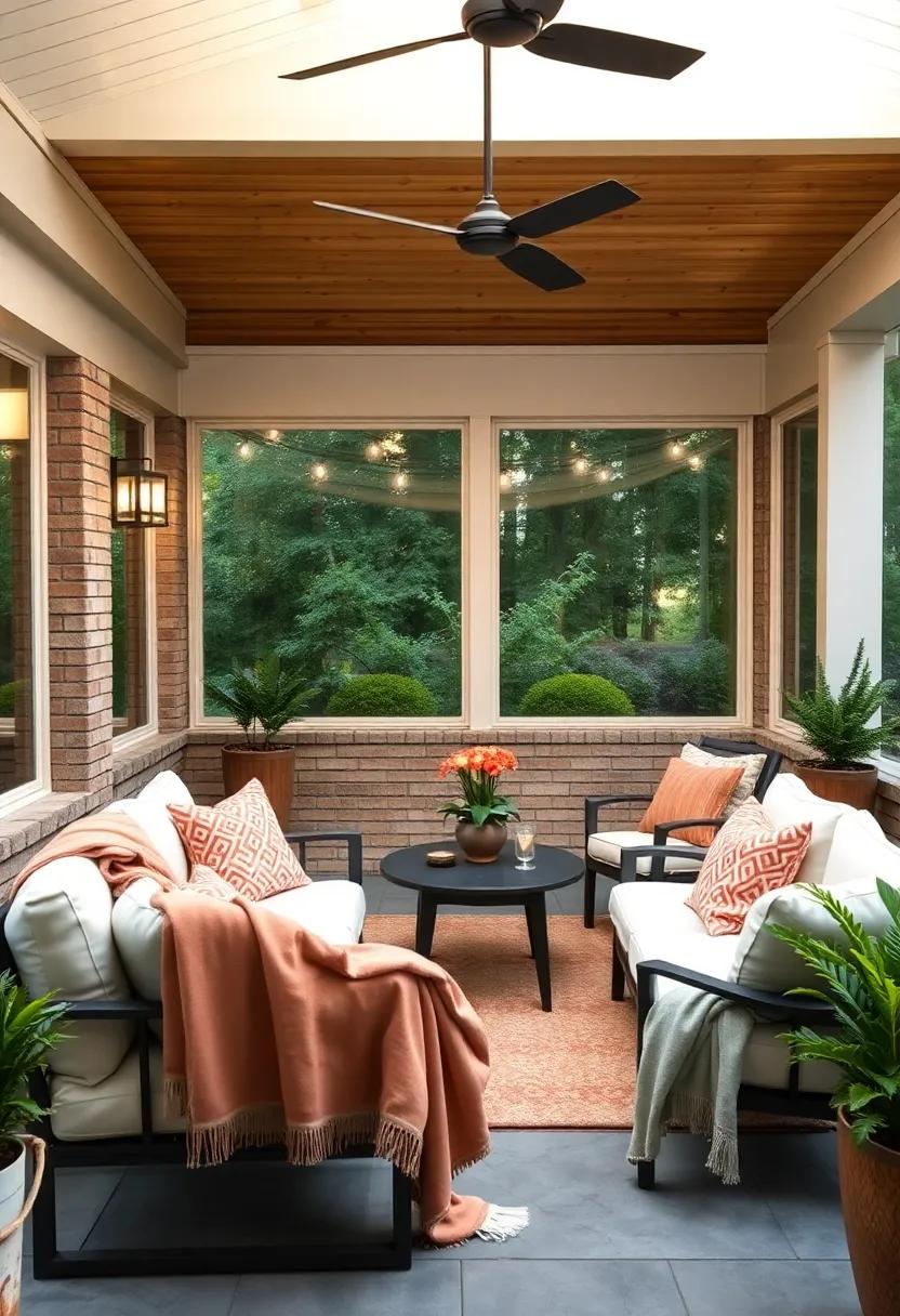 Soft Throw Blankets: Drape soft throw blankets over seating for added comfort and warmth on cool evenings out on your porch