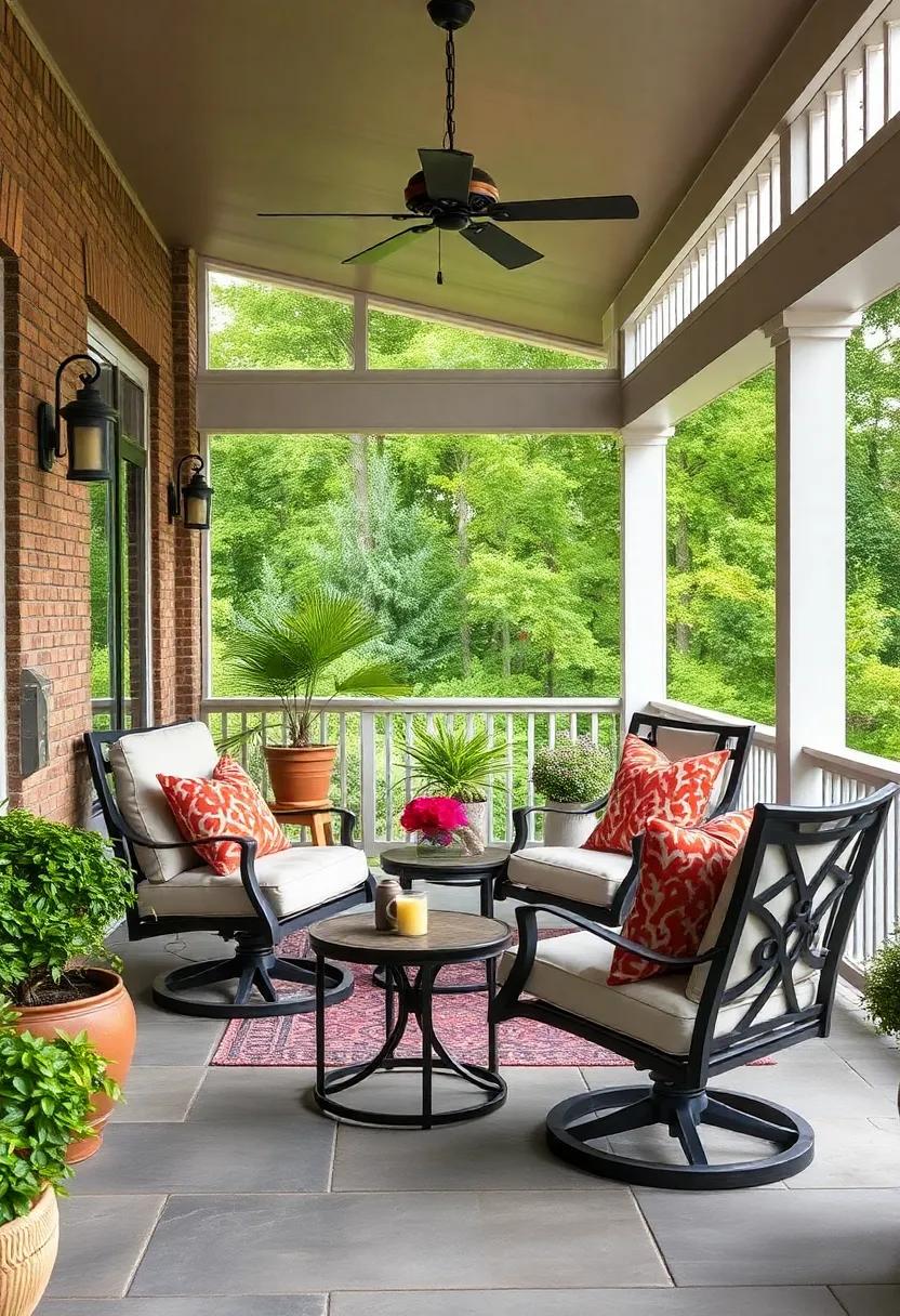 Swivel Glider Chairs: For ultimate flexibility, opt for swivel glider chairs that allow you to enjoy the scenery from all angles