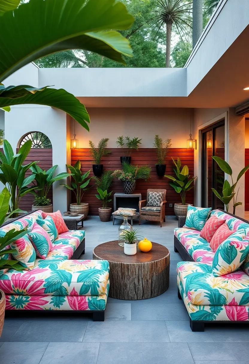 Add a pop ‍of color⁤ to your outdoor​ décor ​with the ⁣Tropical Modular Lounge, featuring vibrant fabrics and‌ palm-inspired prints that spark joy