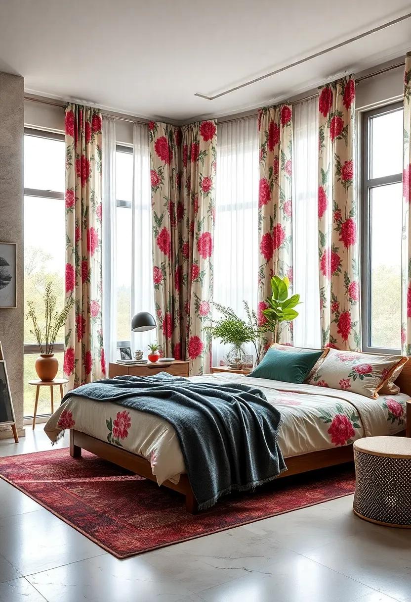 Opt for floral drapes that cascade elegantly to ⁣frame your ⁤windows ‌while bringing in natural light