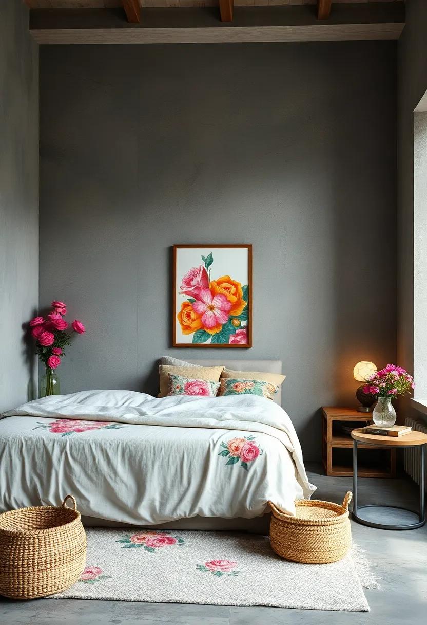 Introduce floral elements through decorative storage boxes or baskets that are both practical ⁢and stylish