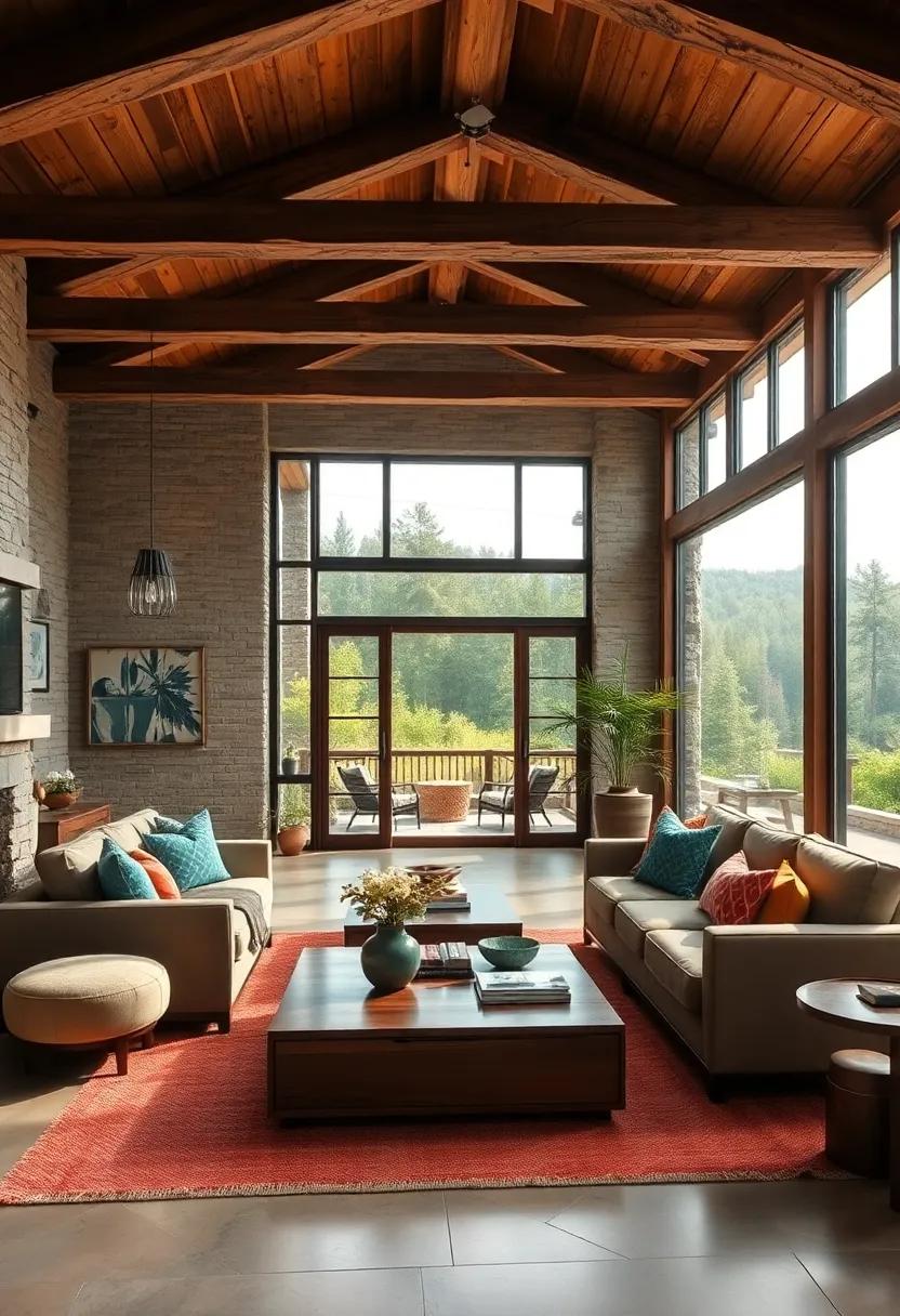 Arrange a Comfortable Seating Area: Choose a large sectional or a cluster of mismatched ⁤armchairs around a coffee table for ⁢inviting conversation
