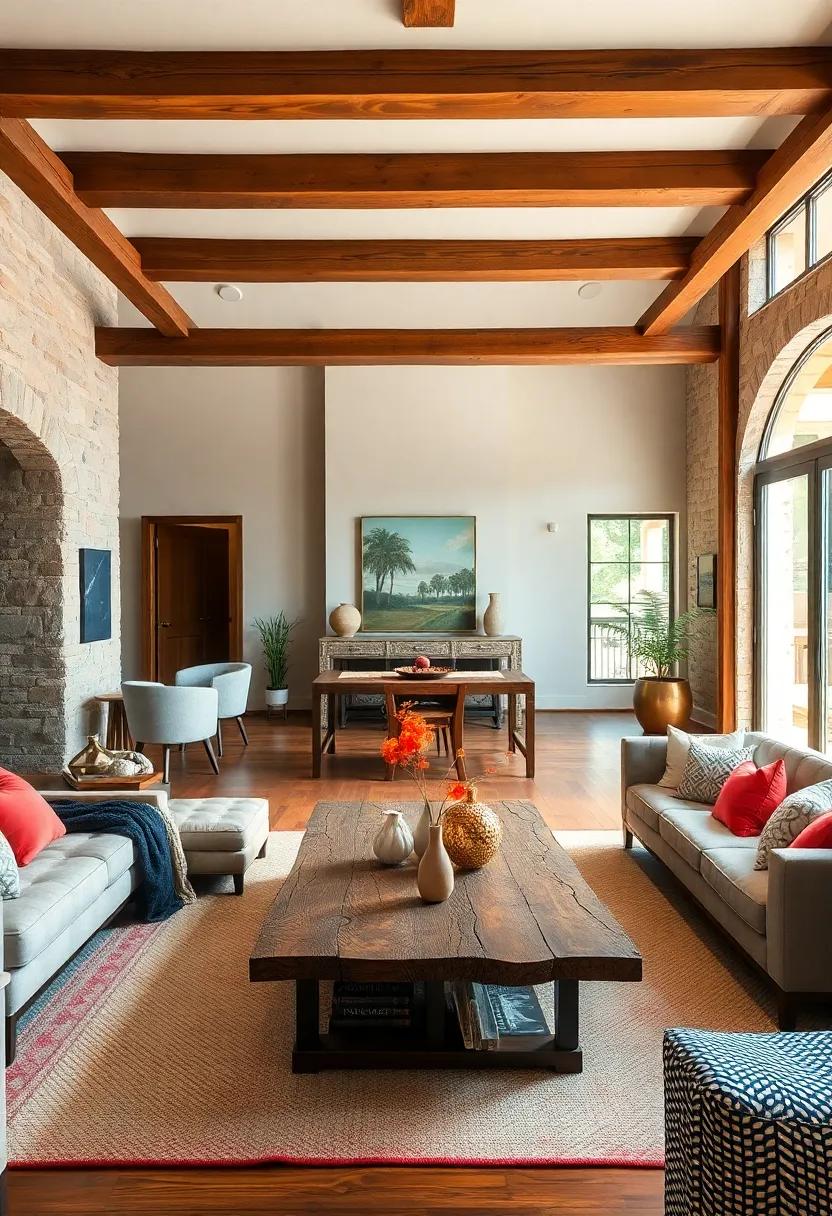 Utilize a Central coffee Table: Choose a large, rustic coffee table as the centerpiece of your seating area,‍ perfect for gatherings and game ‍nights