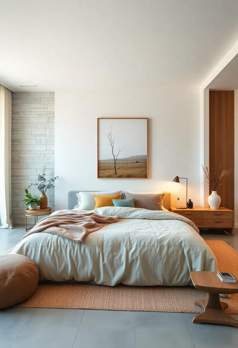 Embrace ‌Earthy​ Tones: Create a calming atmosphere ‍with‌ soft earth tones⁤ and minimalist art‌ that reflects nature, promoting a serene ​retreat